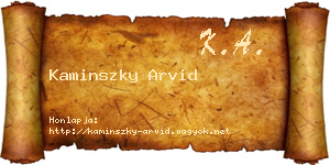 Kaminszky Arvid névjegykártya